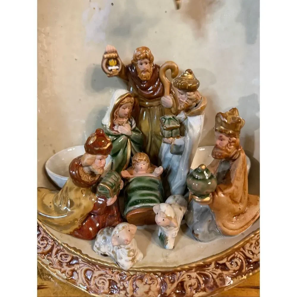 Ceramic Nativity Votive Candle Holders ~ Tii Collections (6331)